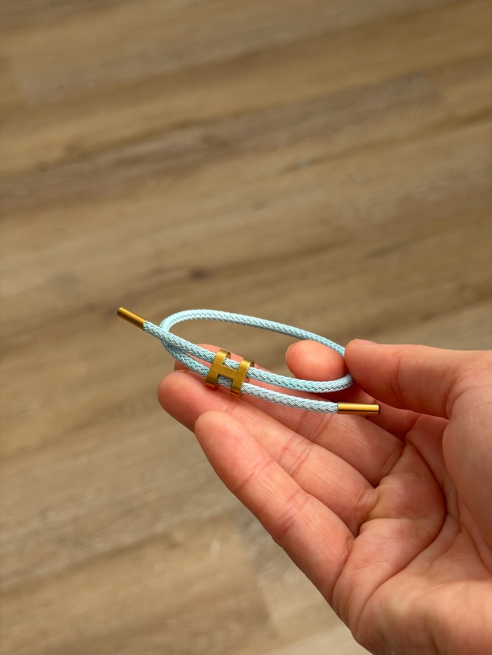 Blue and Gold H Bracelet